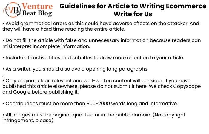Guidelines for Article to Writing Ecommerce Write for Us