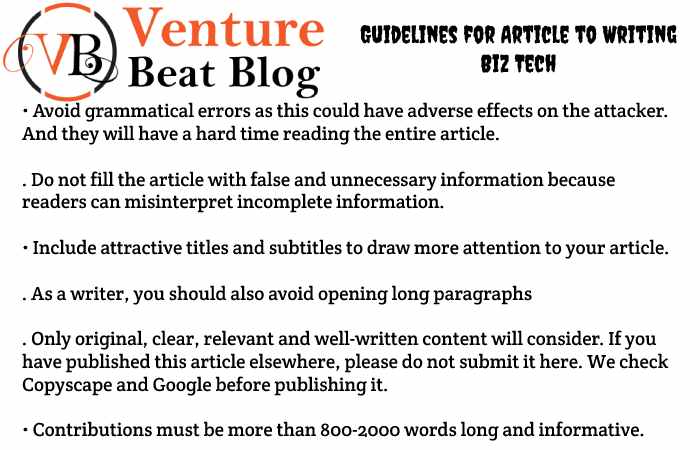 Guidelines for Article to Writing Biz Tech