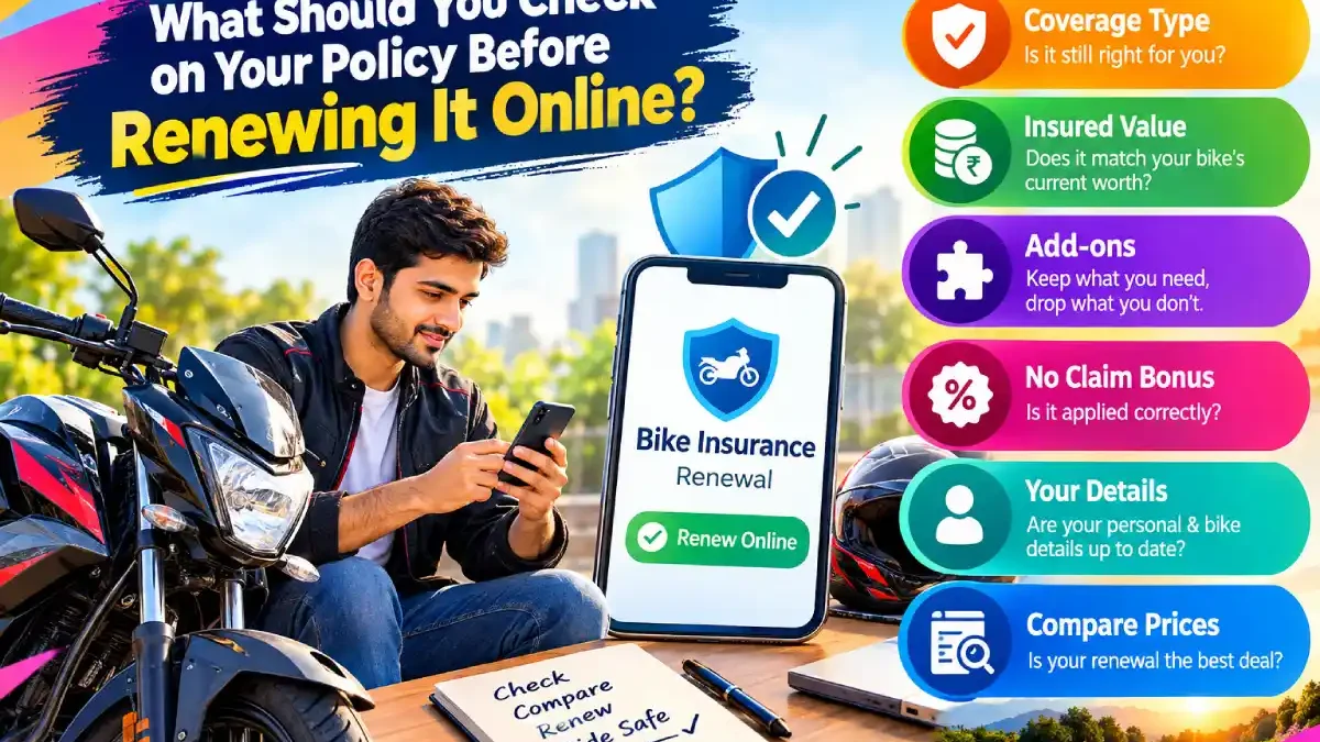 What should you check on your policy before renewing it online?